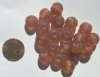 20 10mm Round Matte Topaz with Topaz Squiggles